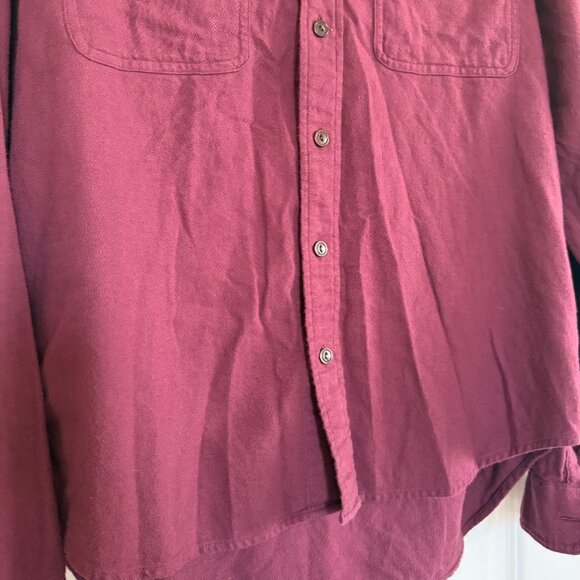 Outerknown Dillon Two Pocket Flannel Shirt Long Sleeve Red Maroon Large - Picture 3 of 15